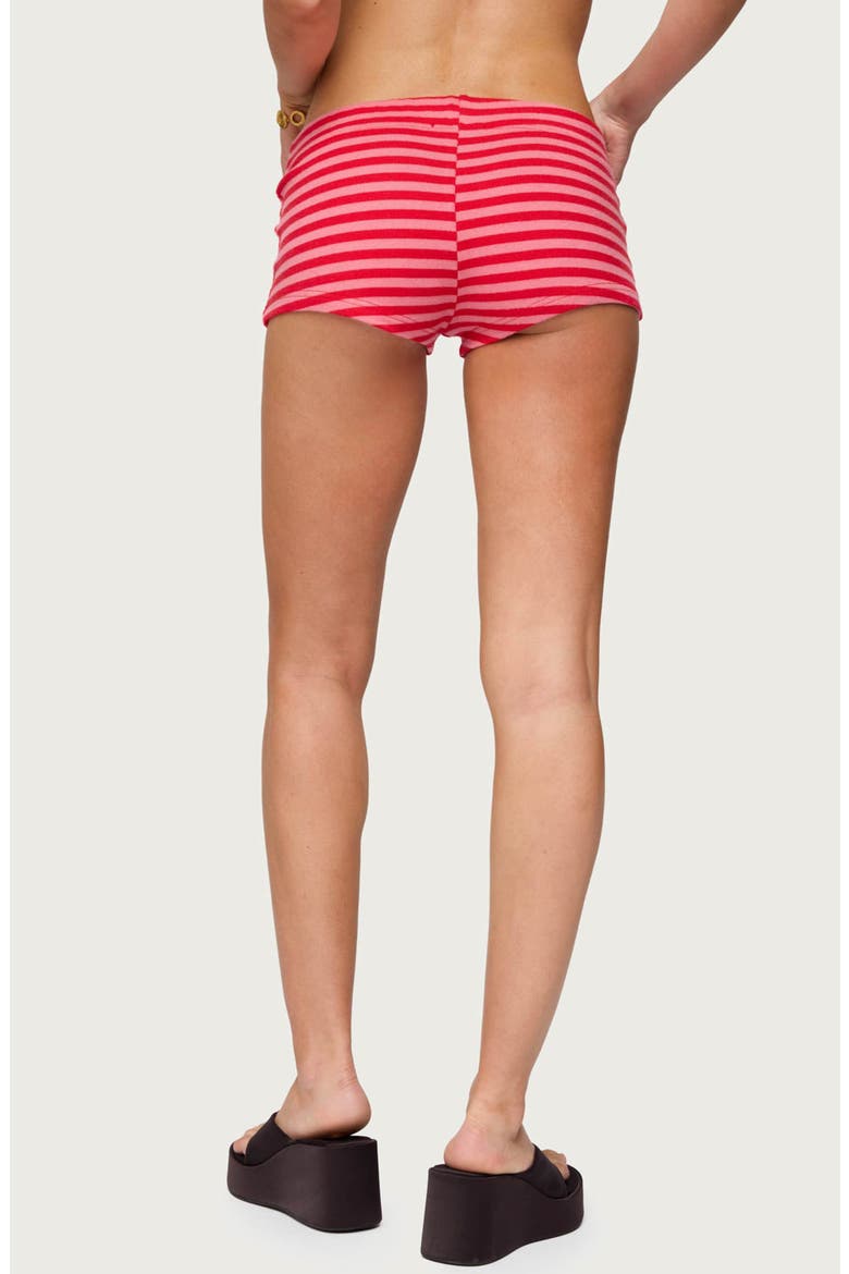 Hali Stripe Knit Shorts, Alternate, color, RED-AND-PINK