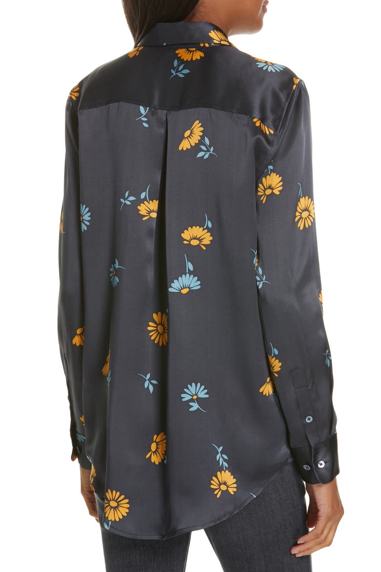 Essential Silk Blouse, Alternate, color, SMOKEY BLUE MULTI