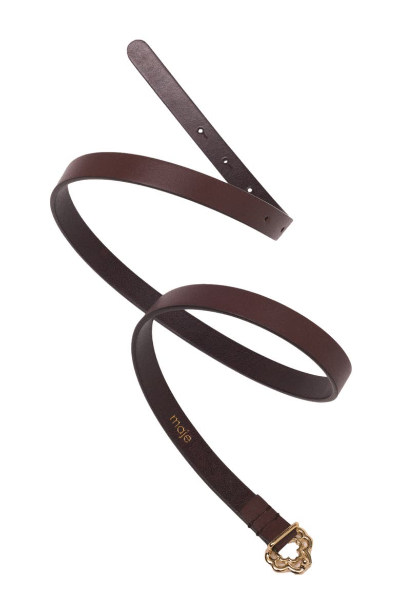 maje Slim Clover belt, Alternate, color, Dark Brown