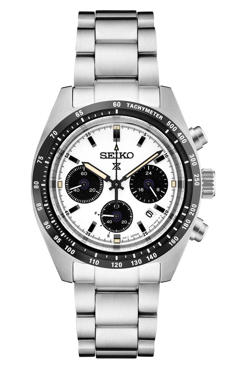 SEIKO WATCHES Prospex Speedtimer Solar Chronograph Bracelet Watch, 41.4mm, Main, color, 