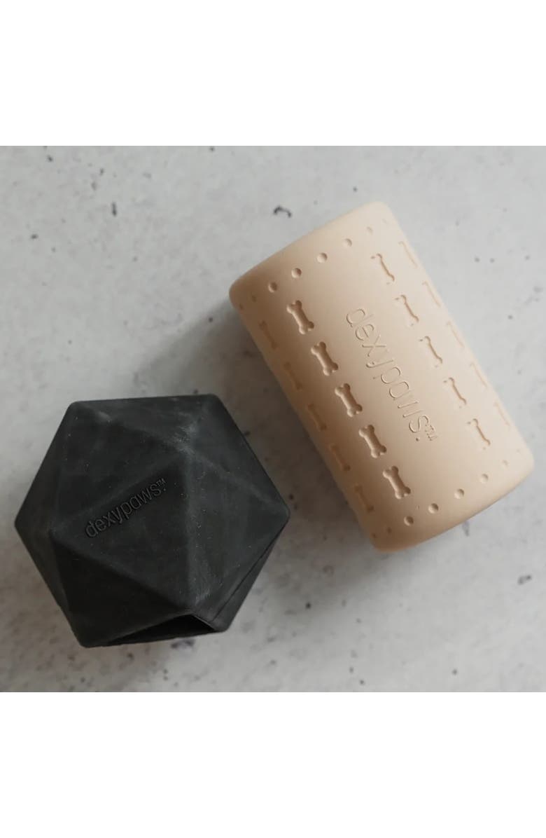 Dexypaws Power Duo Set, Geometric Kong and Cylinder 2 Piece Dog Chew Toys, Alternate, color, Multicolored