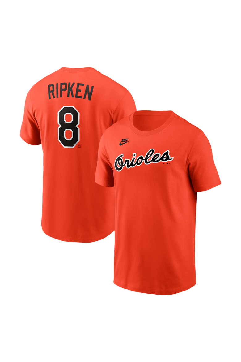 Men's Nike Cal Ripken Jr. Orange Baltimore Orioles Cooperstown Collection Name & Number T-Shirt, Alternate, color, Orange