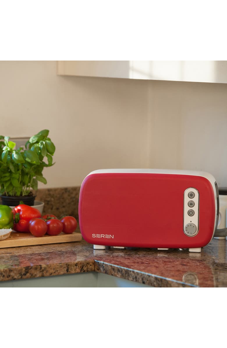 BergHOFF Seren 2-Piece Sliding Toaster, Alternate, color, White/Red