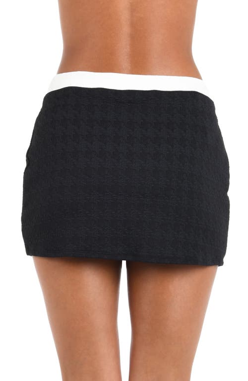L Agence Coco Colorblock Chic Mini Skirt In Black