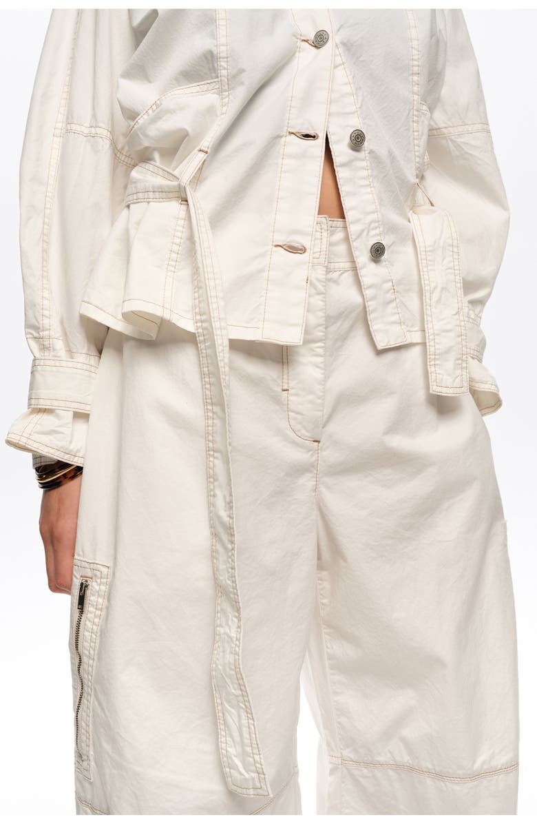 Bimba y Lola Adjustable Curved-Leg Trousers, Alternate, color, Off White