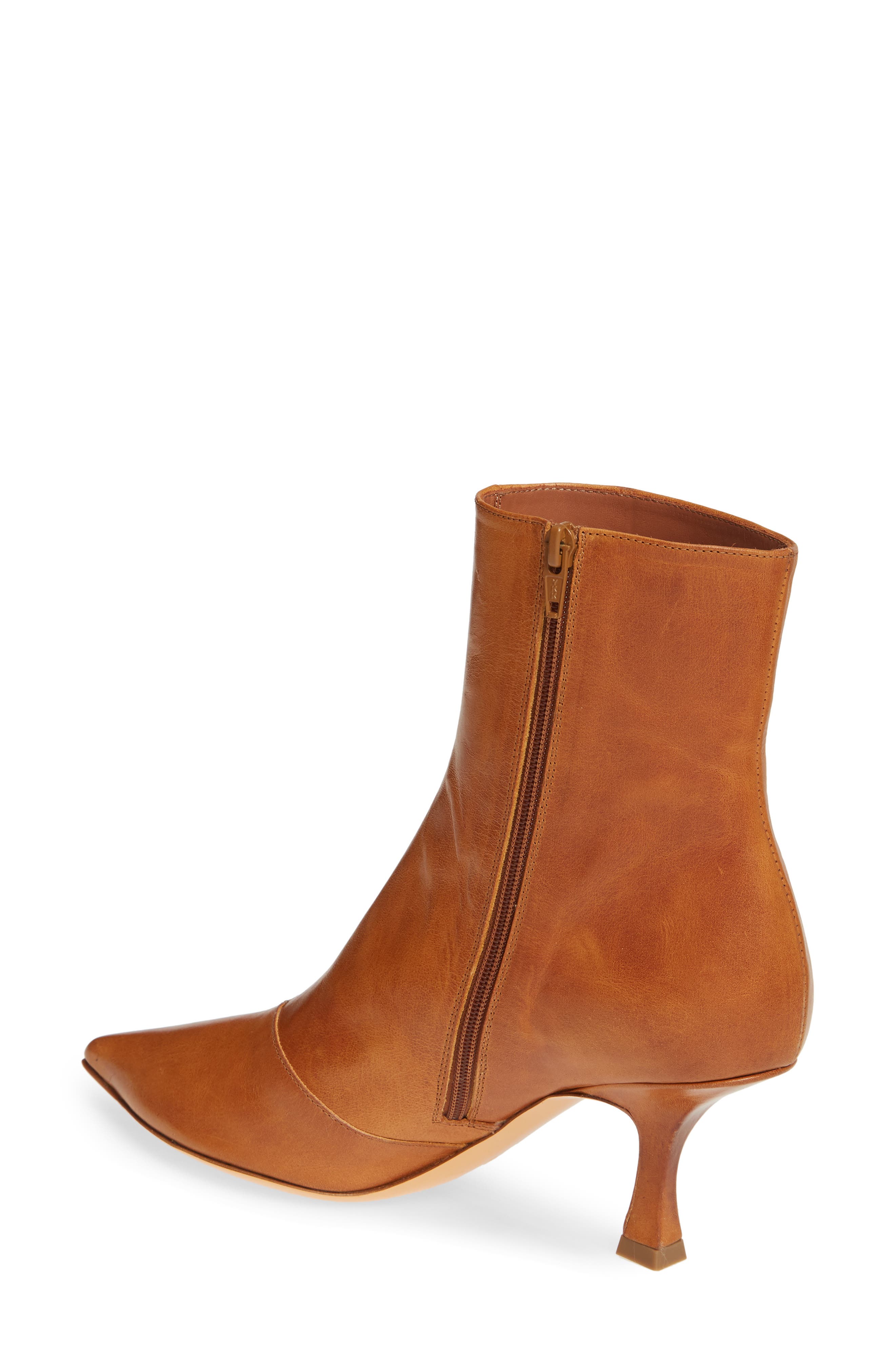 Calfskin Leather Ankle Boot, Alternate, color, TAN