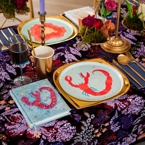 Jollity & Co Zodiac Themed Dinner Plates In Scorpio