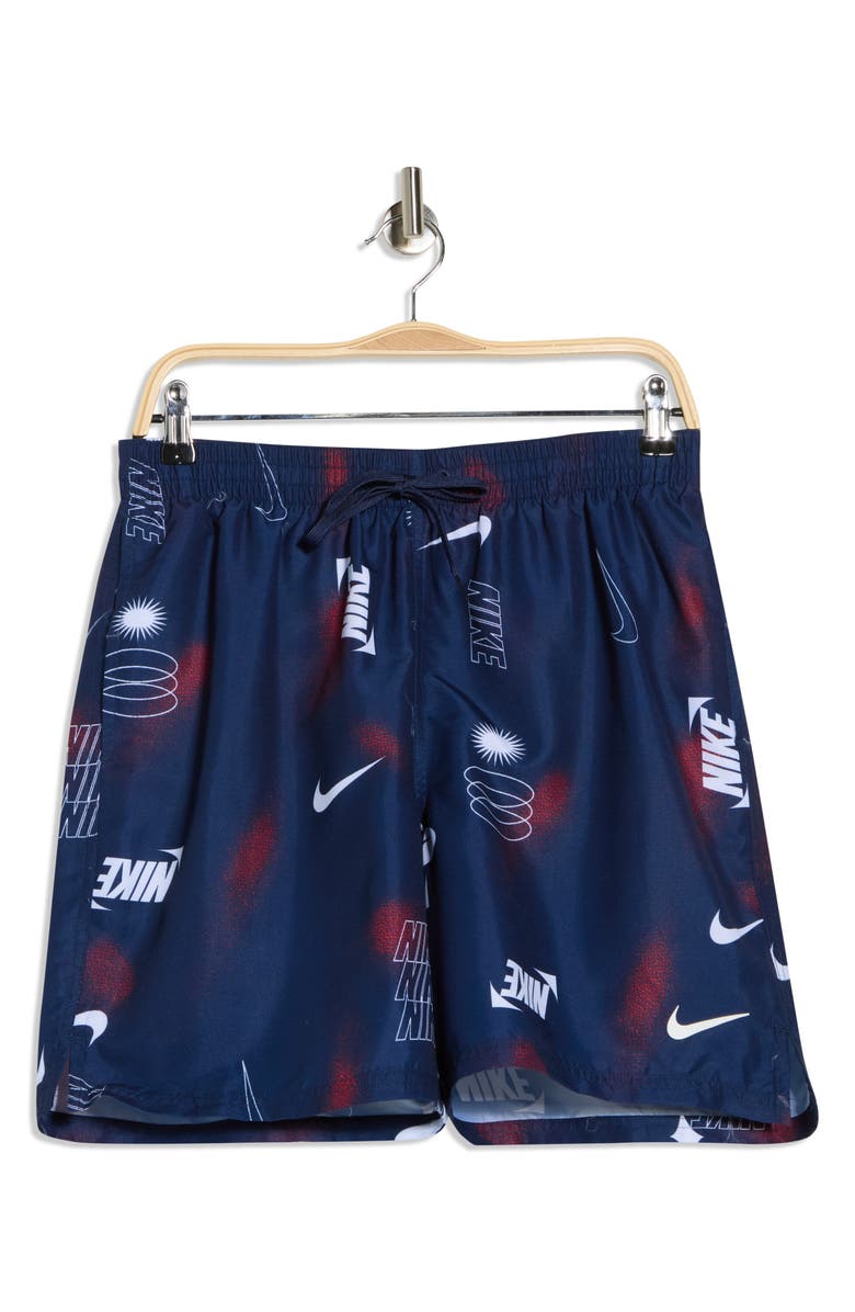 Nike 7-Inch Volley Swim Trunks, Alternate, color, Blue/ Red