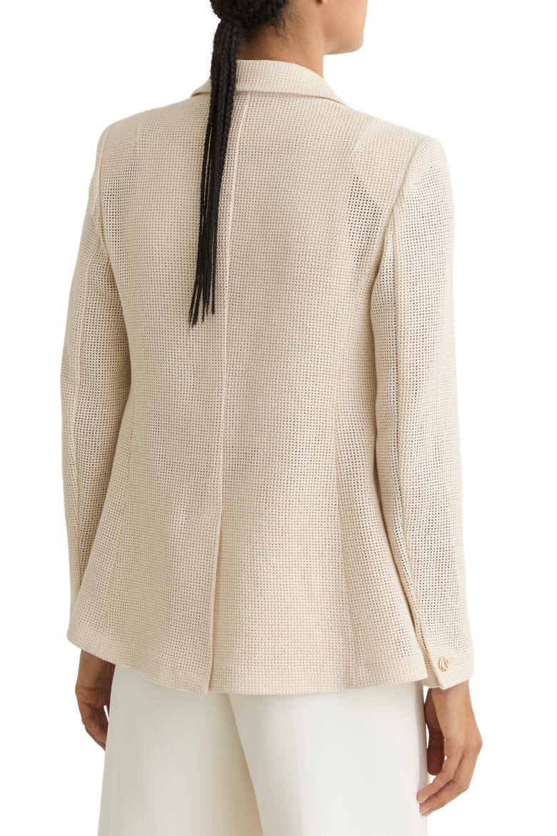 Fiore Open Stitch Cotton Blend Blazer, Alternate, color, CREAM