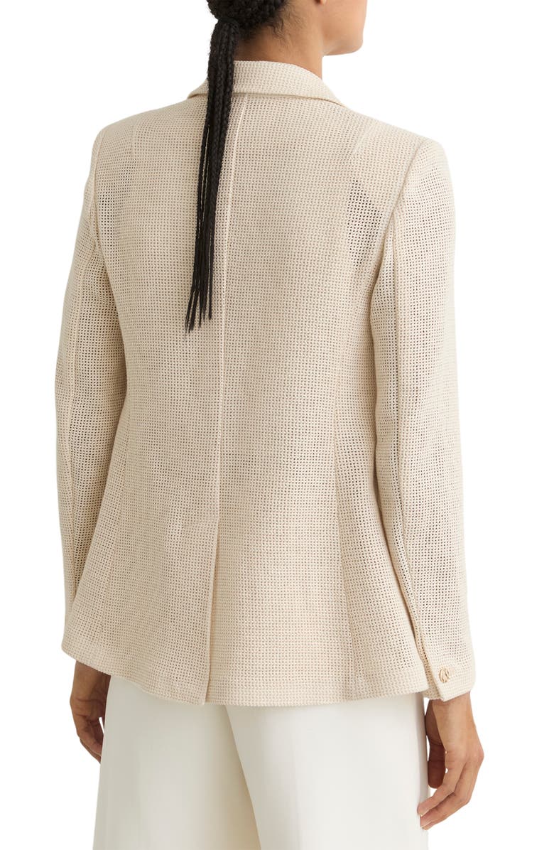 Reiss Fiore Open Stitch Cotton Blend Blazer, Alternate, color, Cream