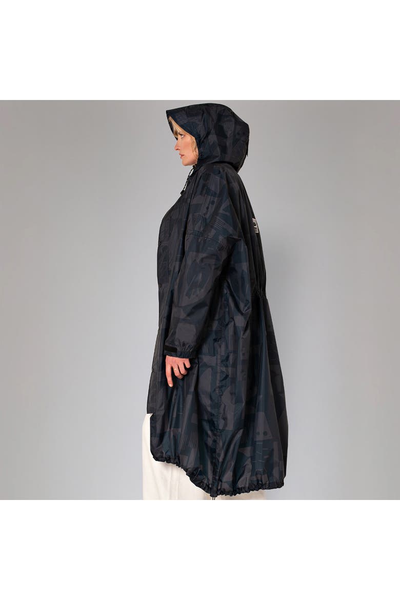 Rain Coat Back To Art, Alternate, color, Black