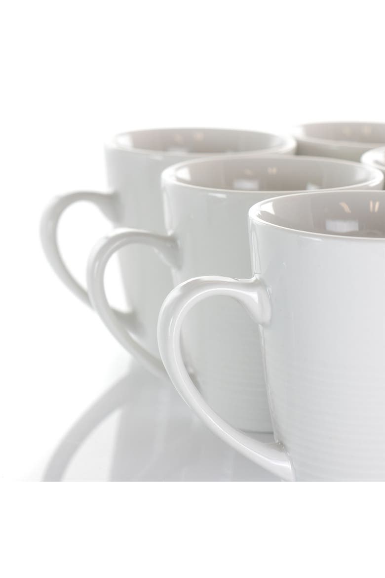 Amie 8 Piece 12 Ounce Porcelain Mug Set, Alternate, color, White