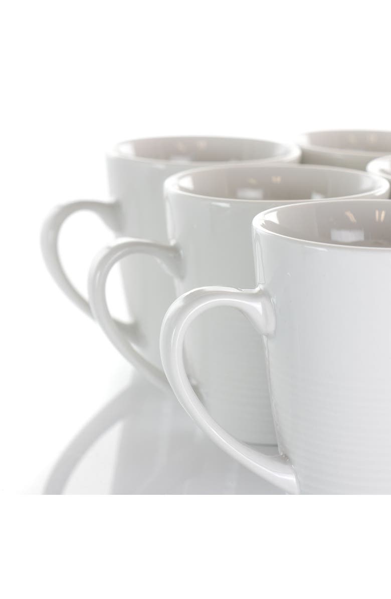 Elama Amie 8 Piece 12 Ounce Porcelain Mug Set, Alternate, color, White