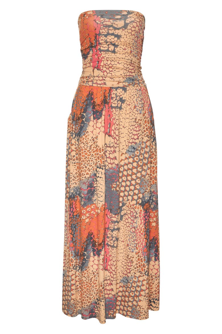 Bandeau Maxi Dress, Alternate, color, Orange Red