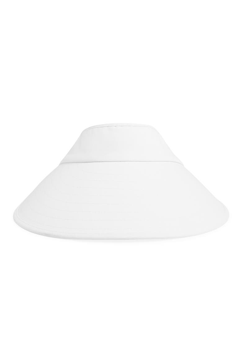 Wide Brim Twill Visor, Main, color, WHITE/BLACK