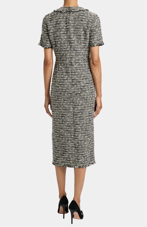Santorelli Cass Midi Modern Tweed Sheath Dress In Brown