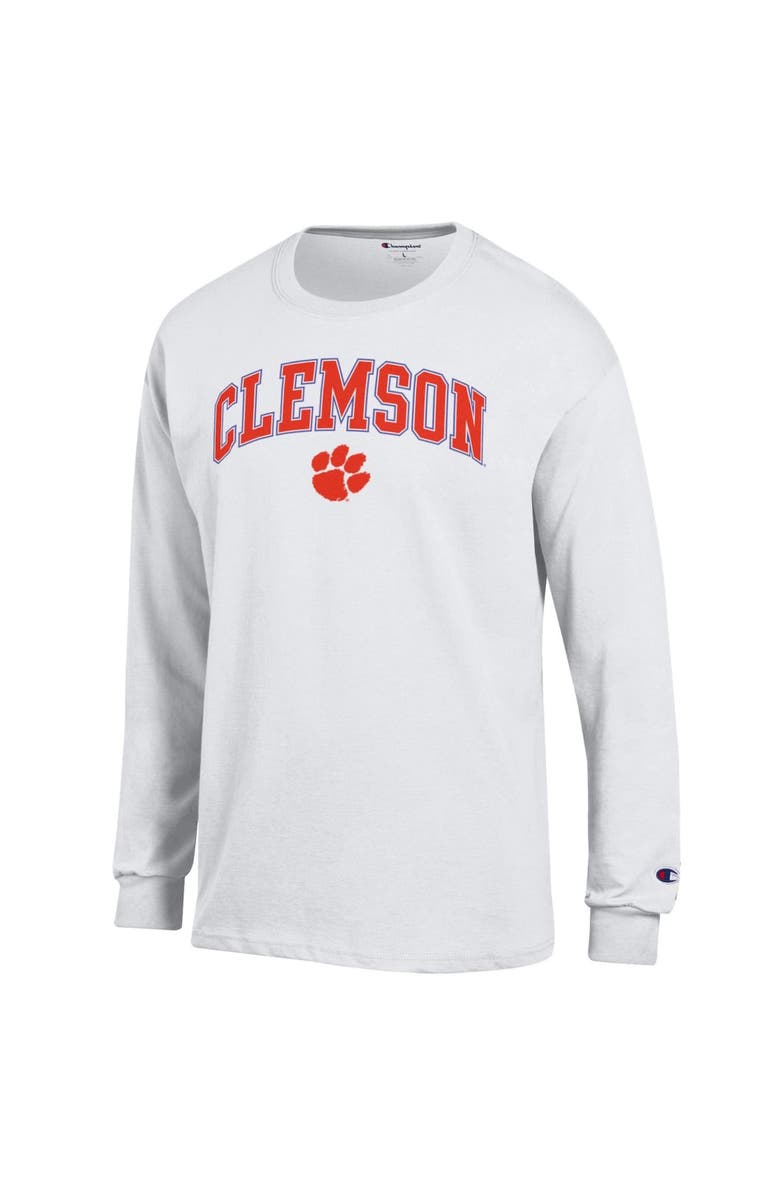 Champion Men's Champion White Clemson Tigers Arch Over Logo Long Sleeve T-Shirt, Alternate, color, White