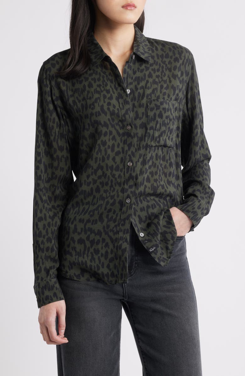 Rails Josephine Jaguar Print Button-Up Shirt, Alternate, color,