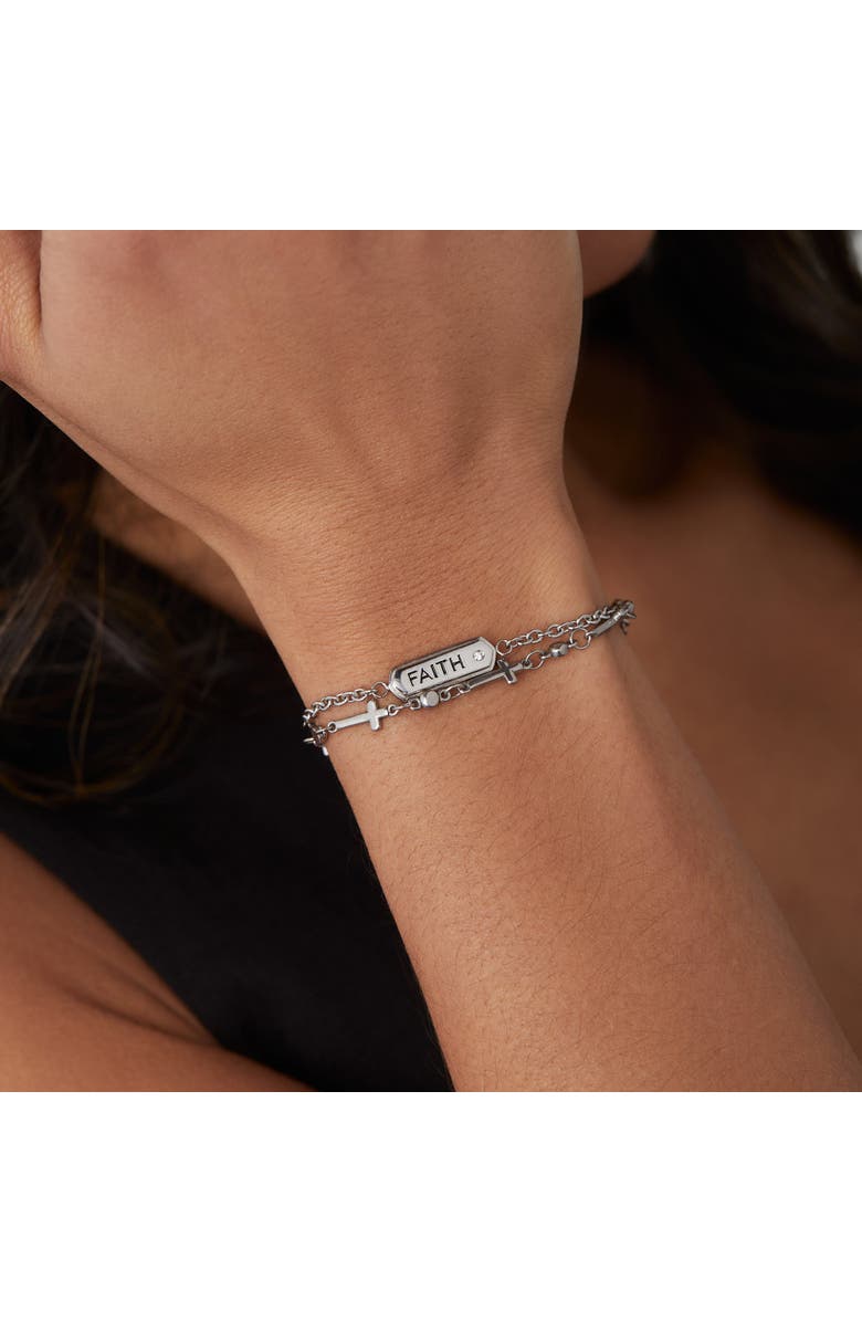 Alex and Ani Faith Stranded Bracelet Set, Alternate, color, Silver