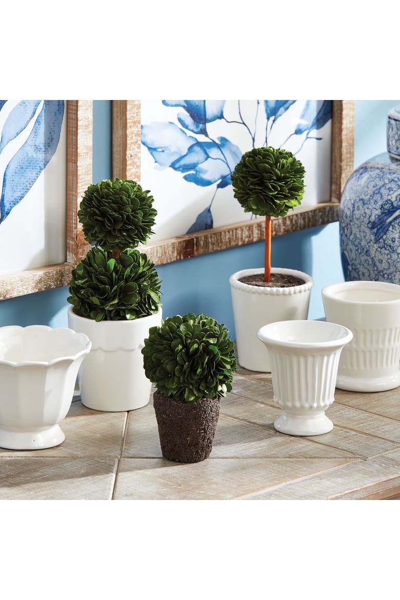 Boxwood Mini Topiary Drop-Ins Set of 3, Alternate, color, Green