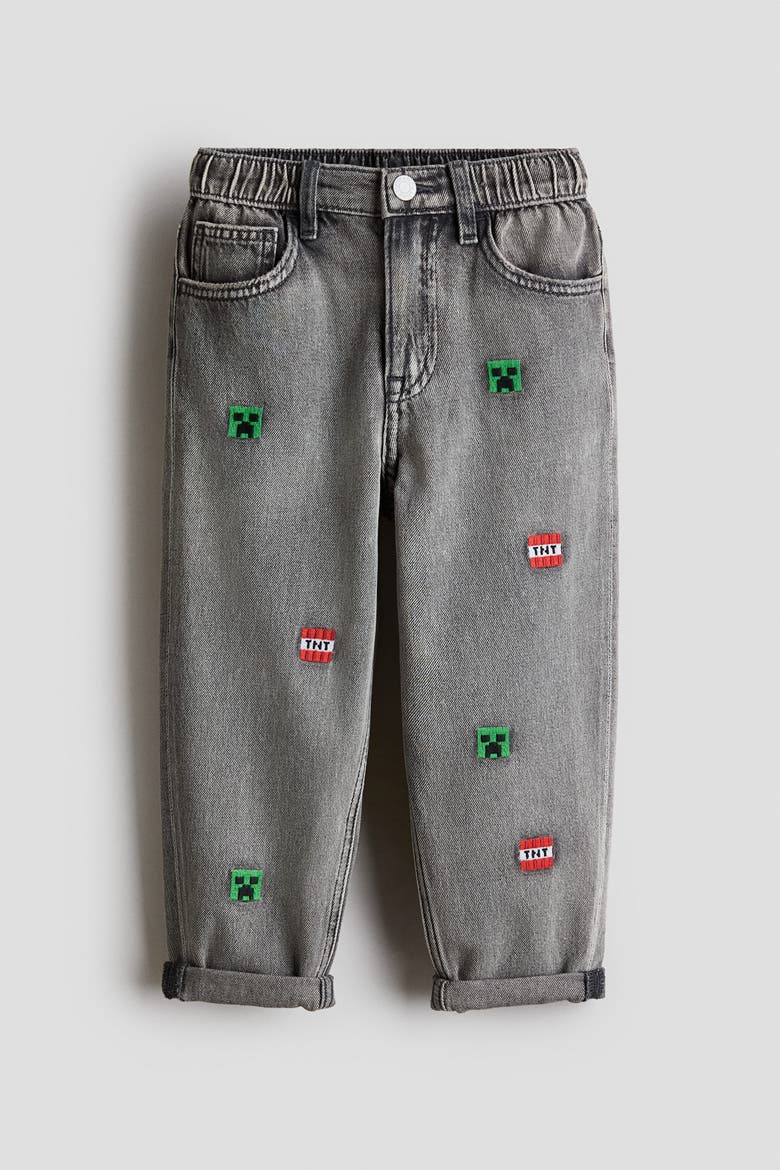Regular Fit Printed  Jeans, Main, color, Denim gray/Minecraft