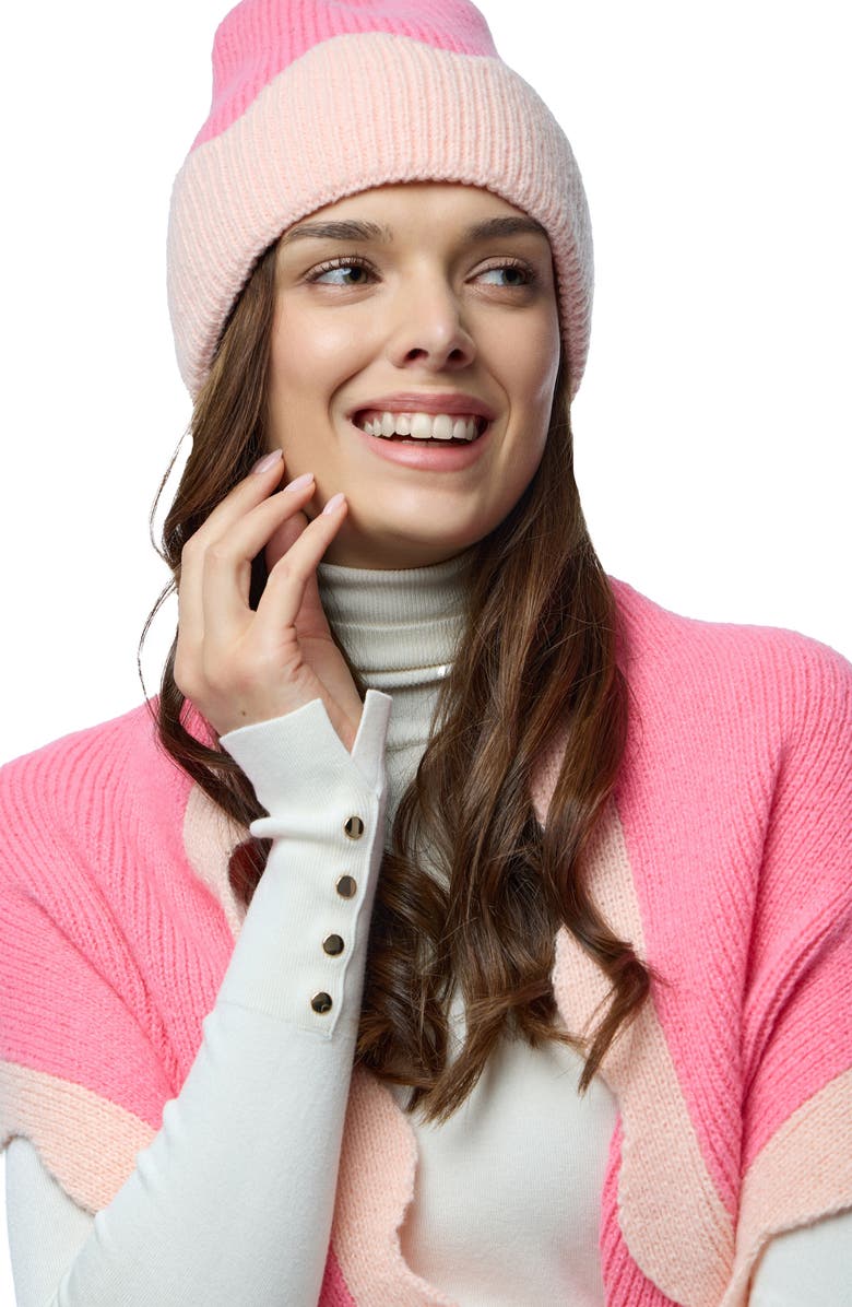 SAACHI Wavy Trim Cozy Beanie, Alternate, color, Pink