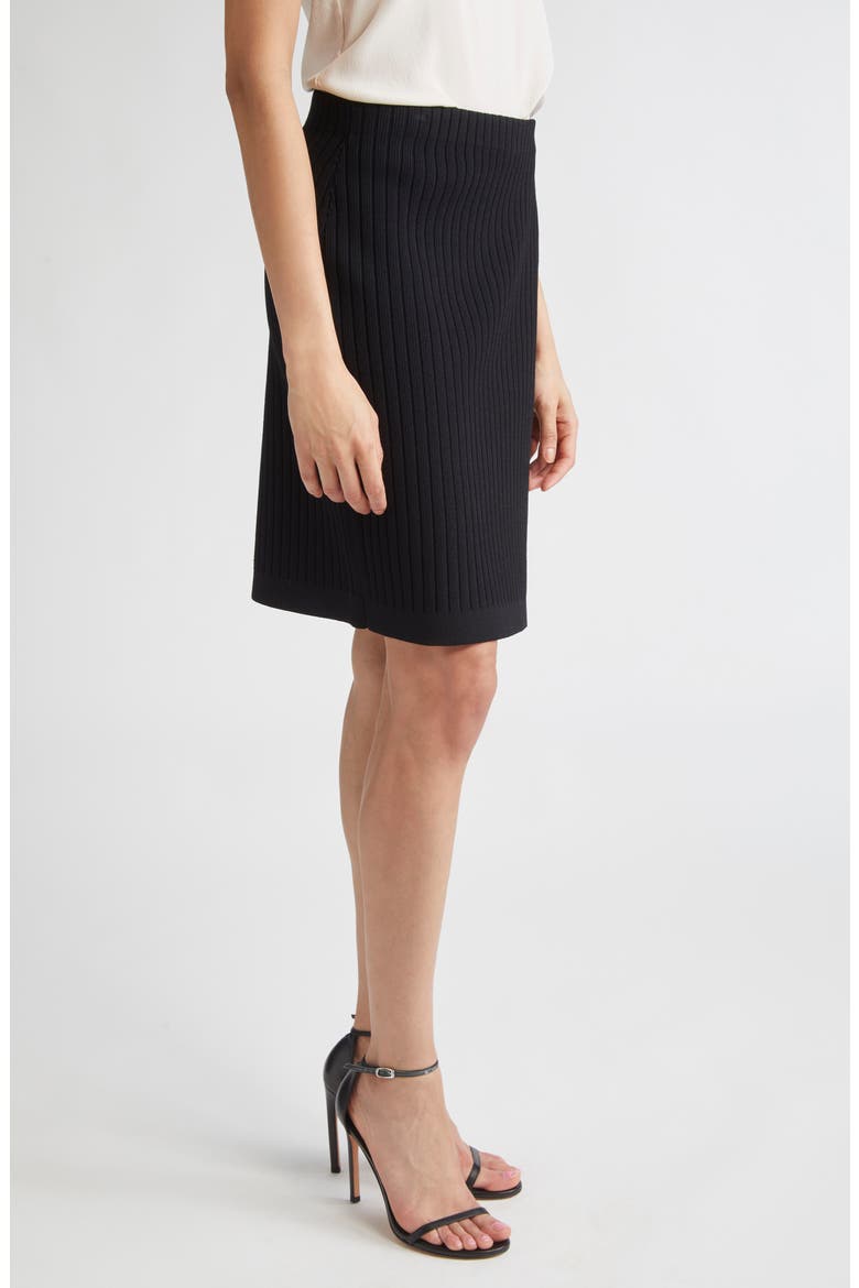 Belle Rib Knit Pencil Skirt, Alternate, color, BLACK