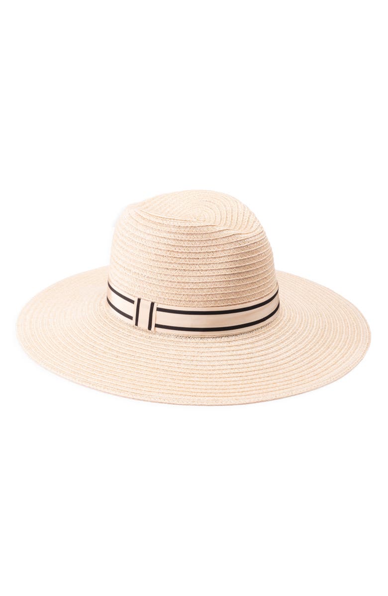 Eugenia Kim Emmanuelle Wide Brim Packable Straw Fedora, Main, color, Natural