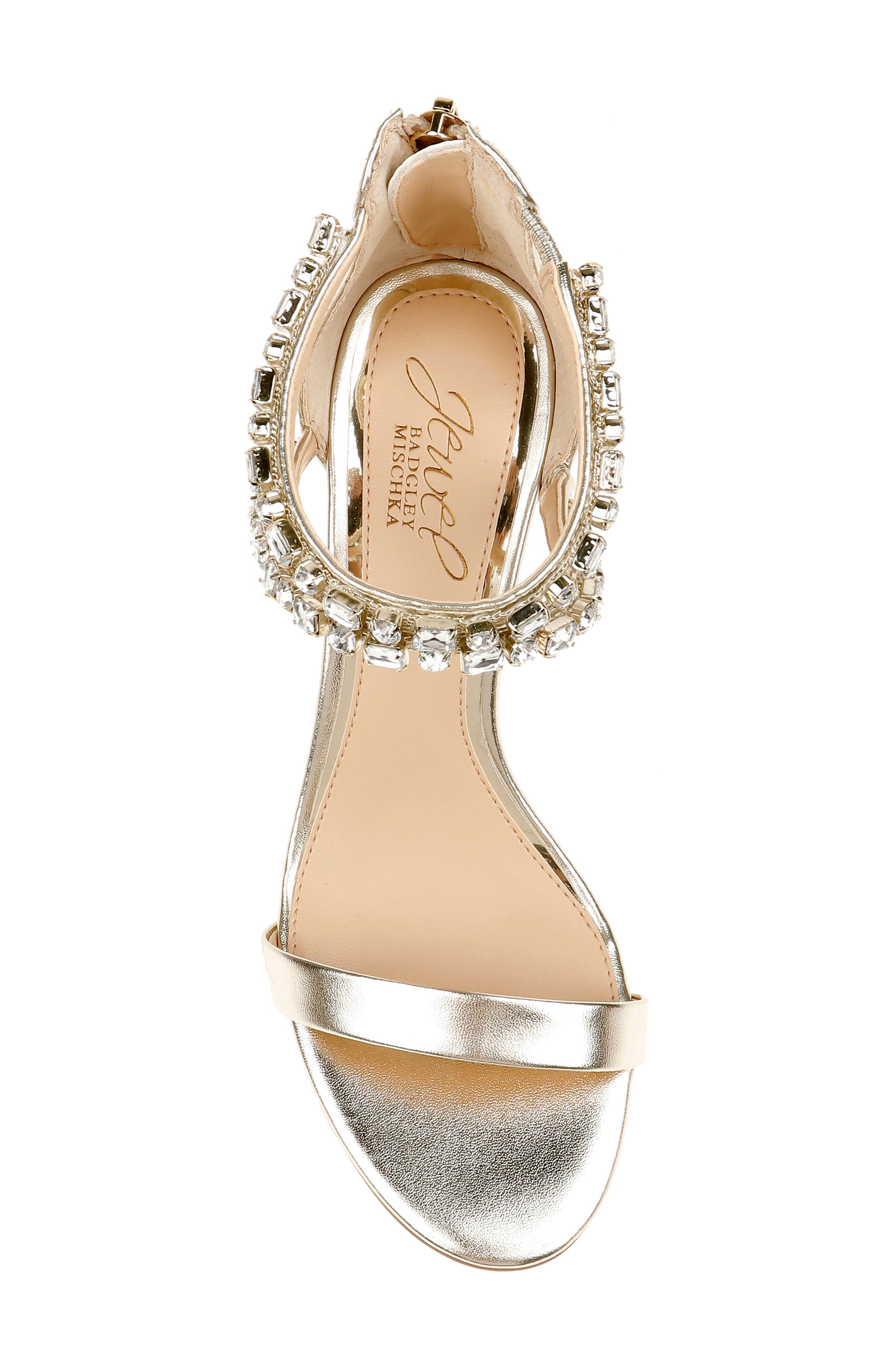 Jewel Badgley Mischka Celine Embellished Sandal, Alternate, color, Light Gold