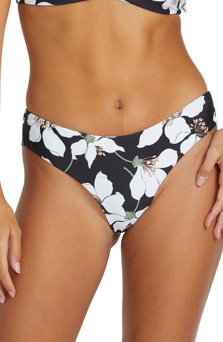 Volcom Midnight Lily Cheekini Bikini Bottoms, Alternate, color, 