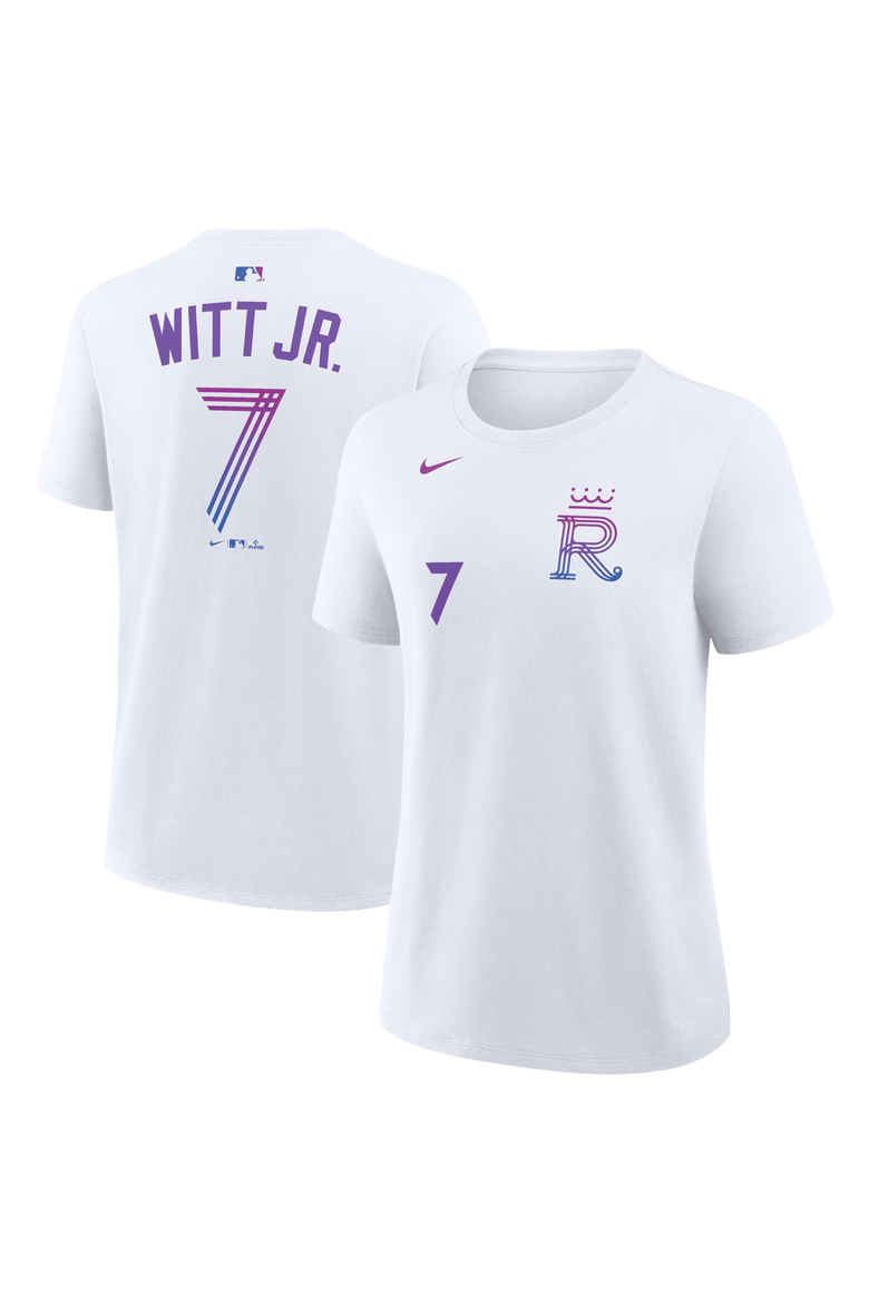 Women's Nike Bobby Witt Jr. White Kansas City Royals 2026 City Connect Name & Number T-Shirt, Main, color, White