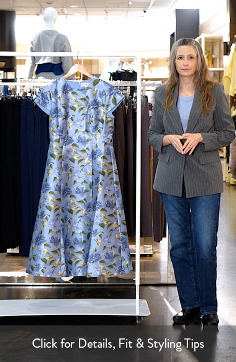 Jackie Floral Cocktail Midi Dress, sales video thumbnail