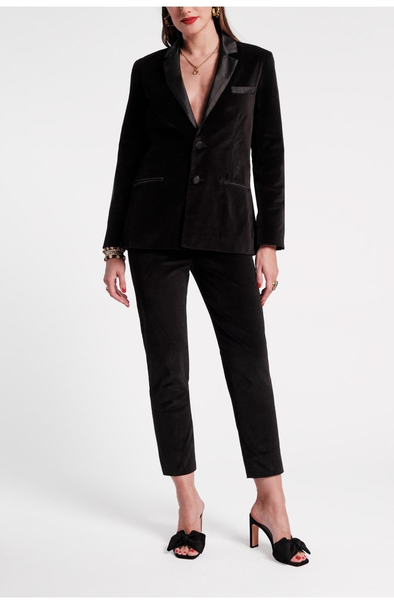 Frances Valentine Tuxedo Jacket Tuxedo Velvet Stretch Velvet, Main, color, 