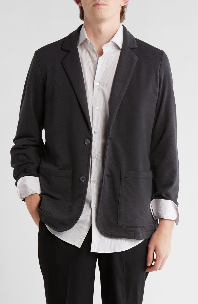 TravisMathew Counsman Stretch Knit Blazer, Main, color, Ebony
