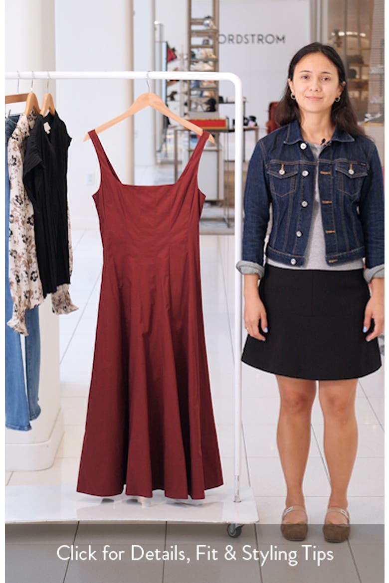 Wells Stretch Cotton Fit & Flare Midi Dress video