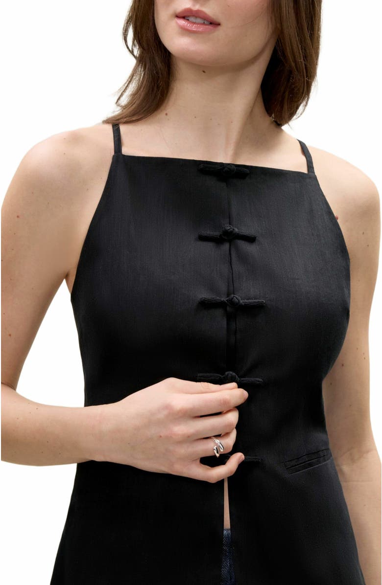 Rebecca Taylor Beatrice Stretch Linen Top, Alternate, color, Black