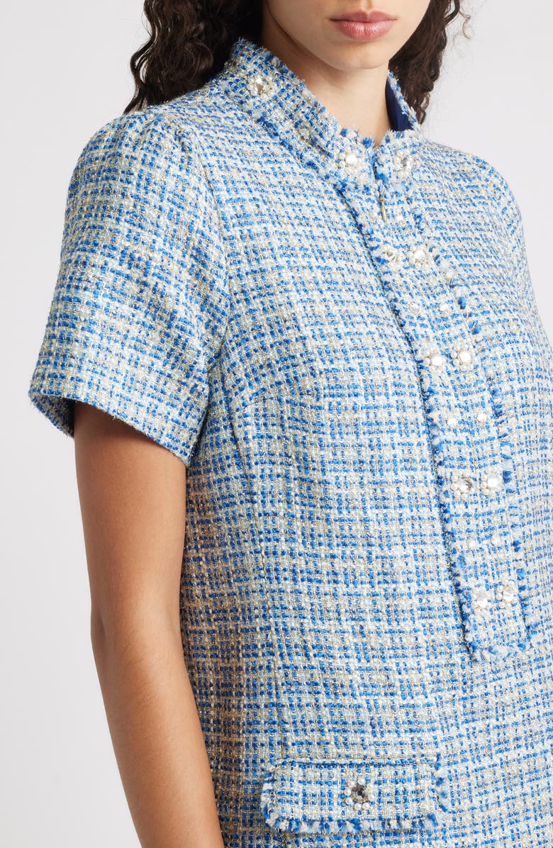 Lilly Pulitzer<sup>®</sup> Teddy Metallic Tweed Minidress, Alternate, color, Tangier Teal Ocean Deep