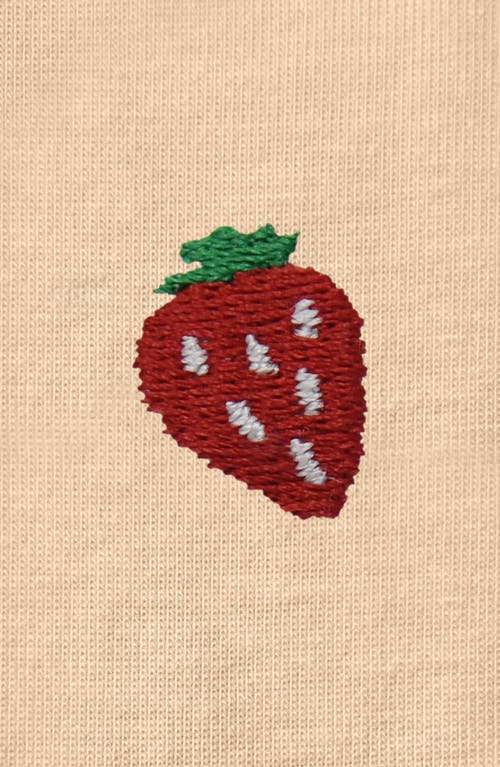 Dalix Womens Lil Strawberry Jersey Tee In Sand