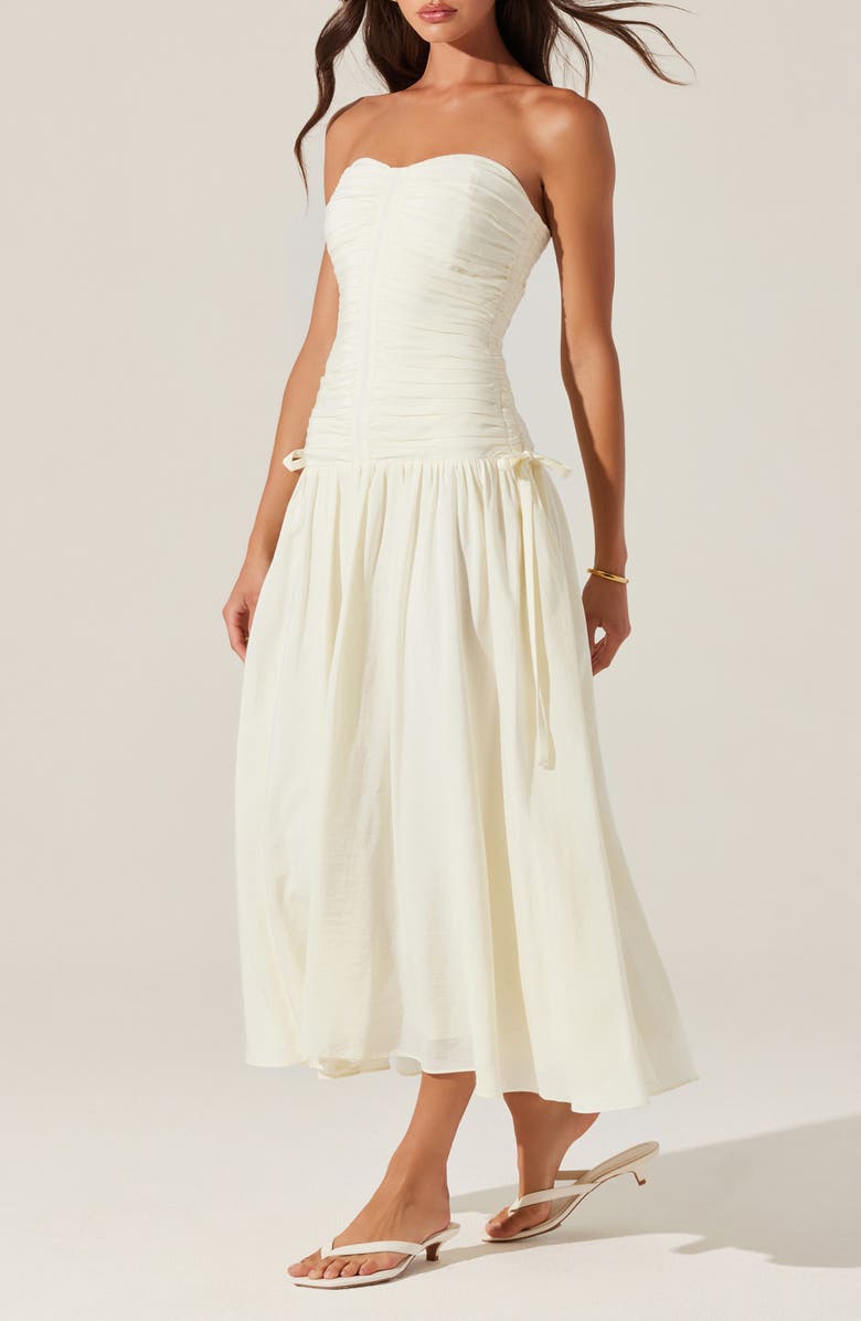 ASTR the Label Zori Strapless Dress, Alternate, color, Cream