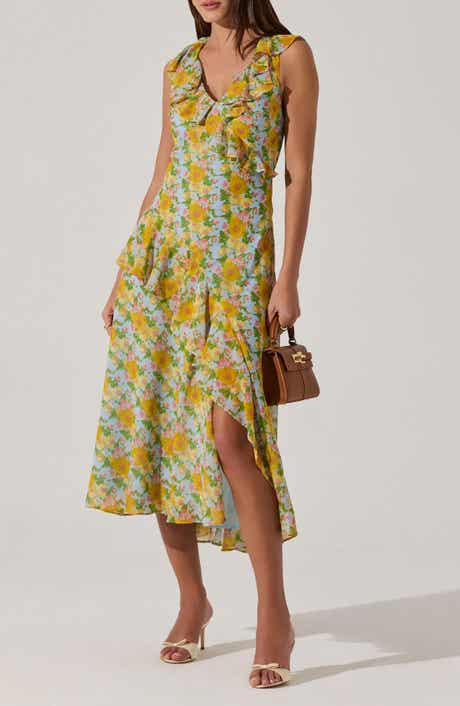 ASTR the Label Ruffle Sleeveless High-Low Midi Dress