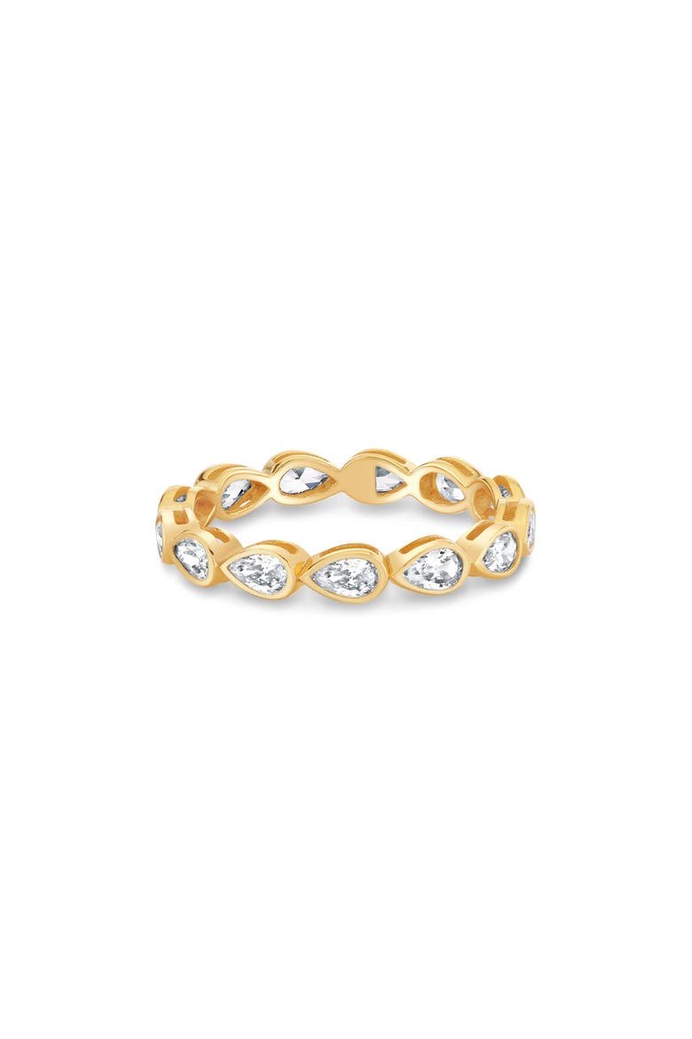 Pear-Cut Cubic Zirconia Eternity Band Ring, Alternate, color, 18KT YELLOW GOLD / CLEAR STONE