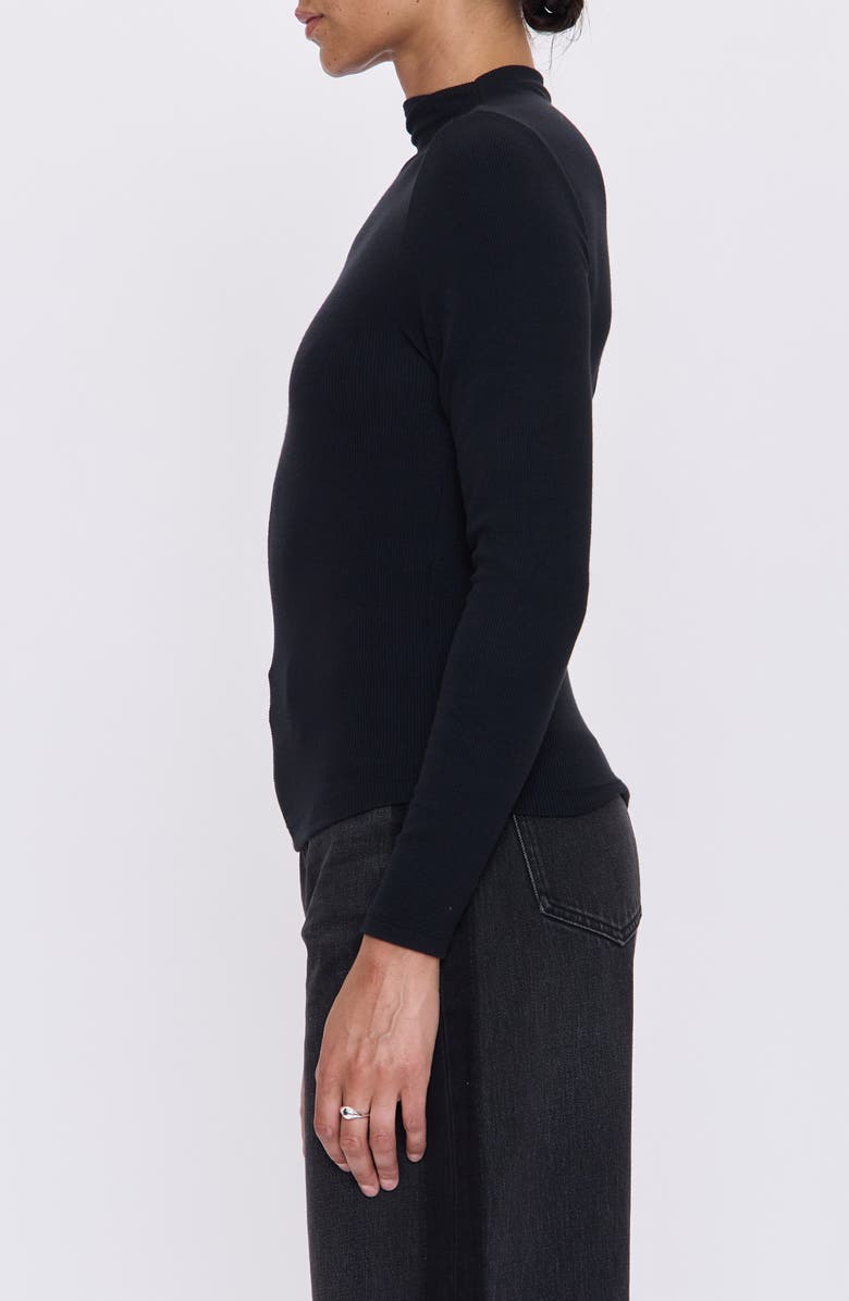 Pistola Dara Mock Neck Rib Top, Alternate, color, Noir