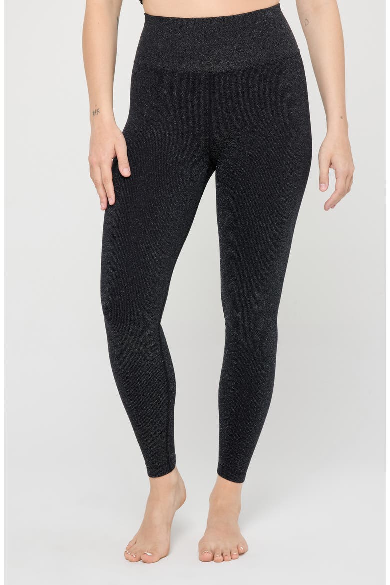Love Sculpt Shimmer Leggings, Main, color, BLACK