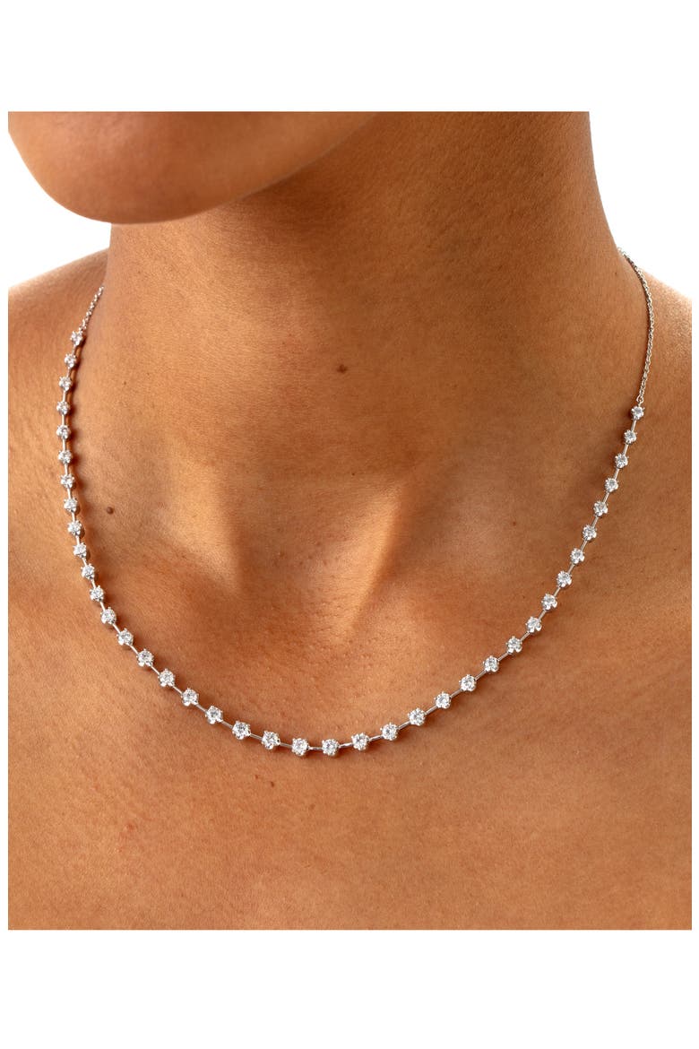 Serena Diamond Station Necklace, Alternate, color, WHITE GOLD