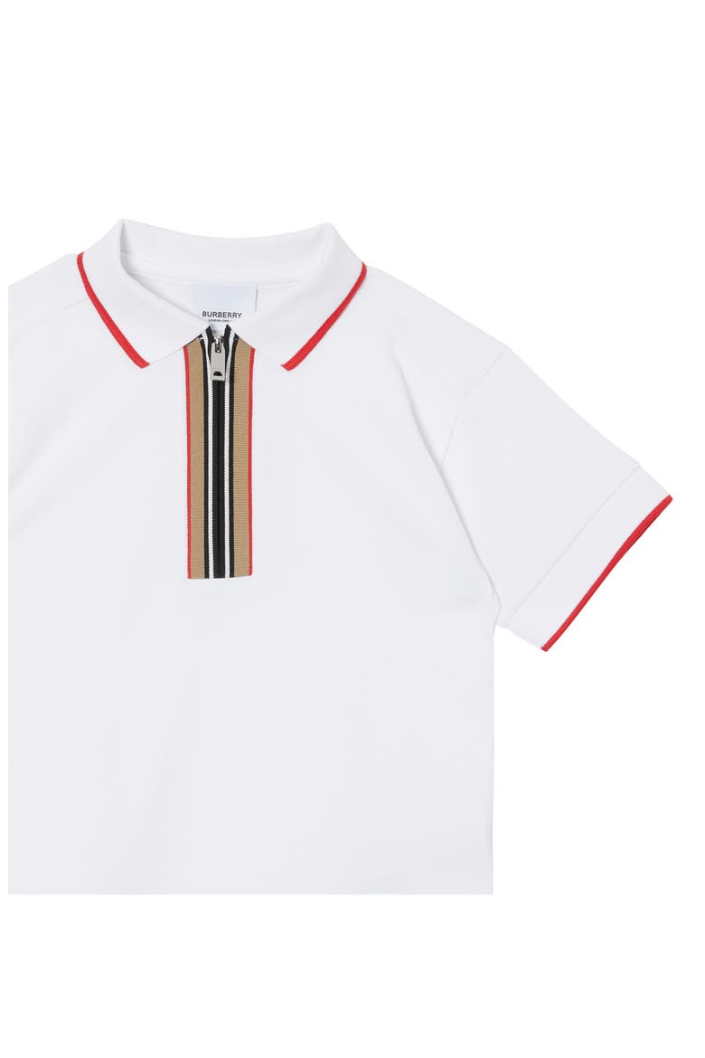 Kids' Samuel Icon Stripe Zip Polo, Alternate, color, WHITE