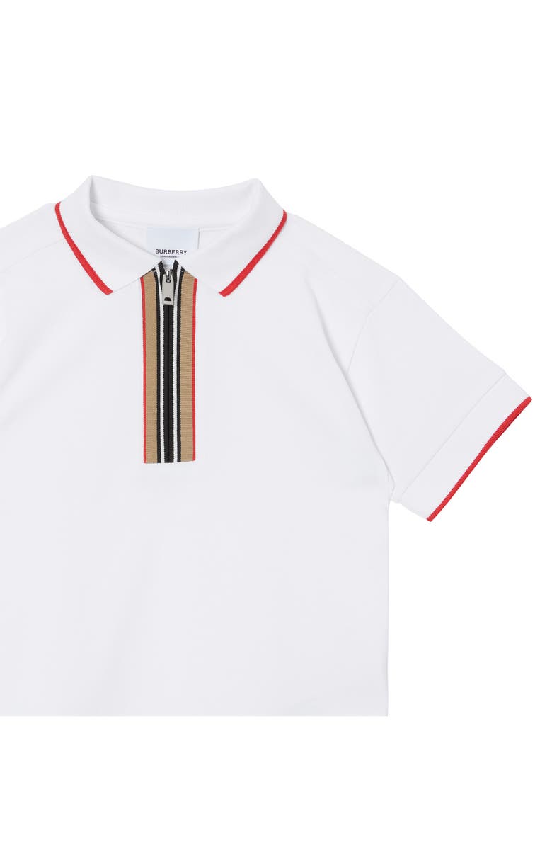 Burberry Kids' Samuel Icon Stripe Zip Polo, Alternate, color, 