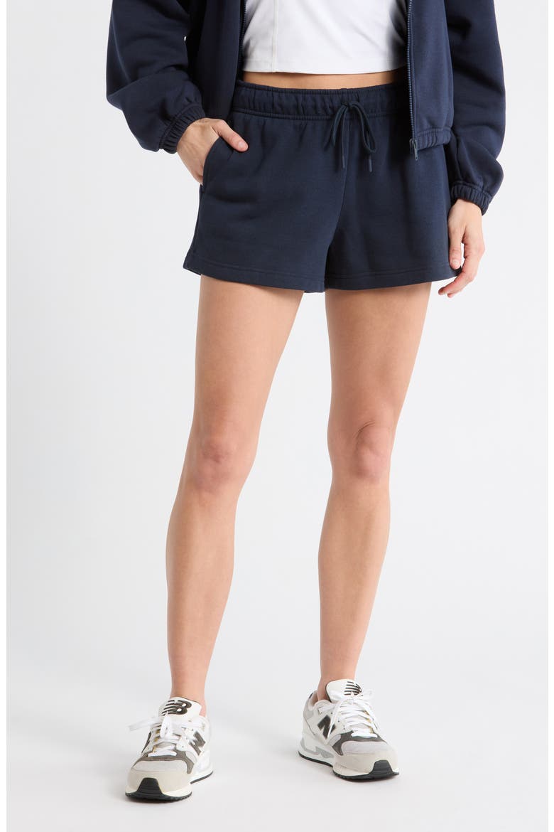 Feather Fleece Shorts, Main, color, NAVY SAPPHIRE