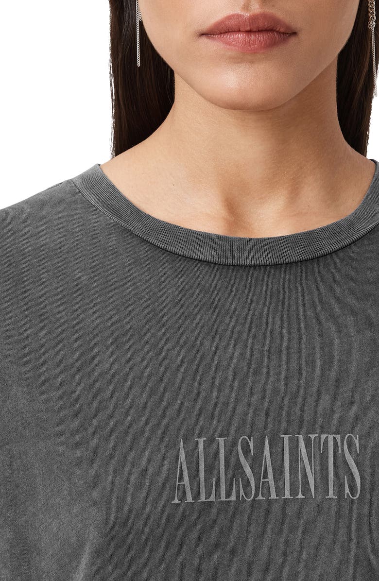 AllSaints Wings Oversize Cotton Graphic T-Shirt, Alternate, color, Washed Black