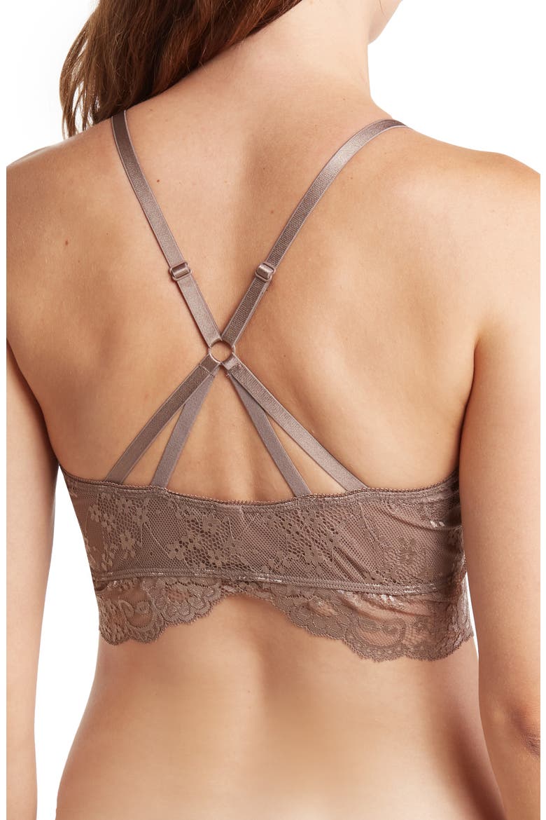 Crossback Lace Bralette, Alternate, color, MOCHA