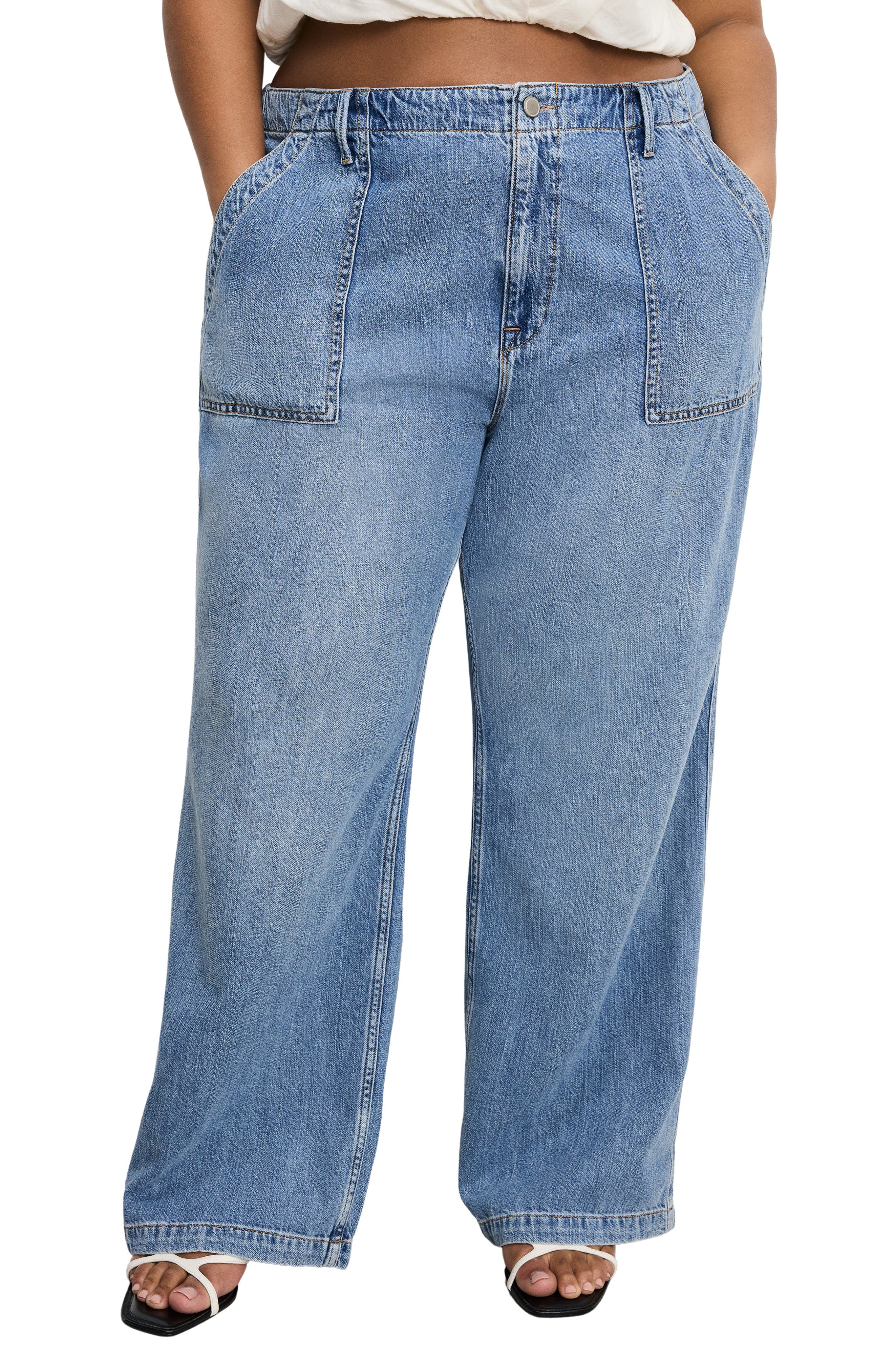 Good American Lite Drawstring Jeans